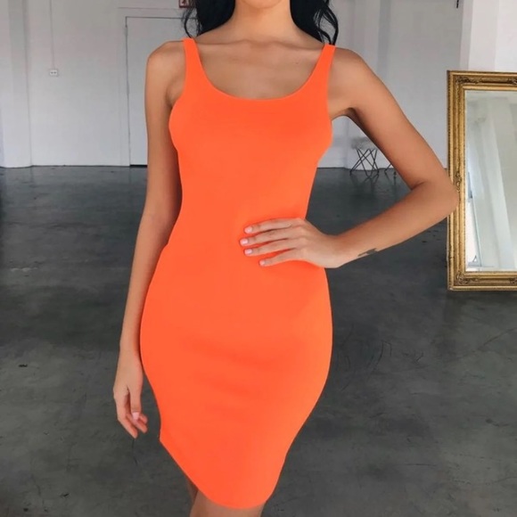 tiger mist orange dress